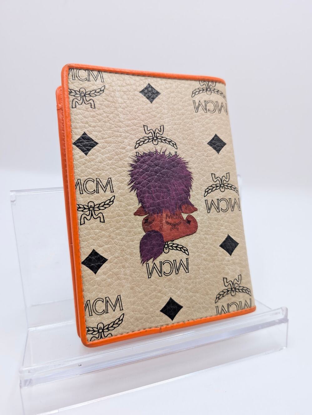 Authentic MCM Visetos Full Inclusion Bear Passport Holder w/ Box, Dust Bag & COA
